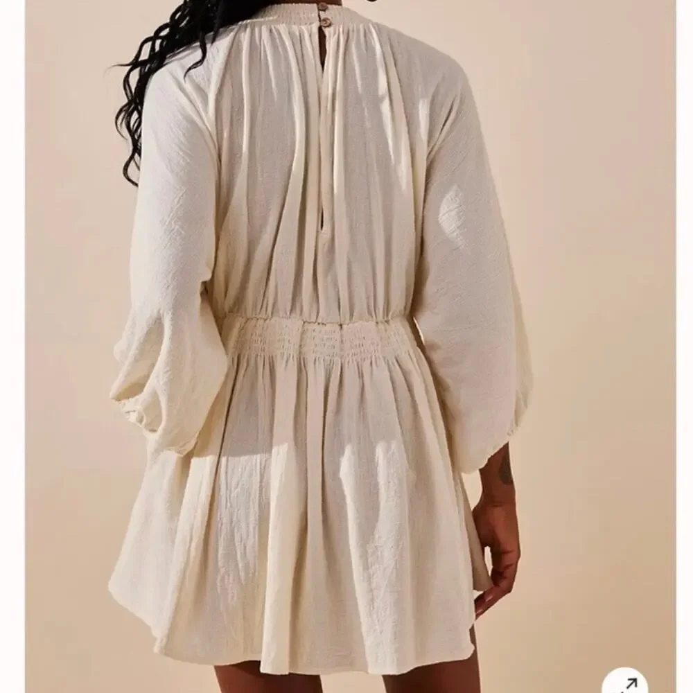 Free People Babydoll Mini Dress Long Sleeve For The Moment Size XS - Picture 2 of 5